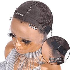 Glueless Natural Wavy 13X4 Lace Front Wig 100% Human Hair
