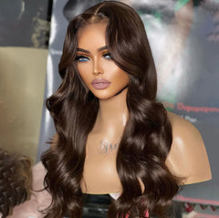 Brown Color Wig Glueless Lace Closure Wig Body Wave Hair