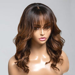Wig Combo 8-Pixie Wig+ Chestnut Brown Layered Wavy Wig