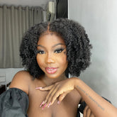 Put on & Go Jerry Curly Pre Cut 5x5 Lace Bob With Kinky Edges Wig