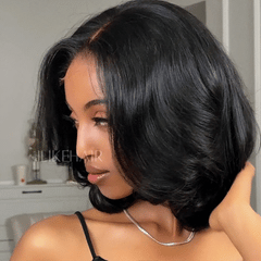 Put on & Go Layered Wavy Bob Pre Cut Lace Closure Wig