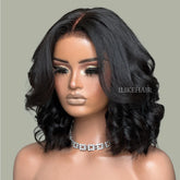Put on & Go Yaki Wavy Bob 5x5 Pre-cut Lace With Kinky Edges Wig