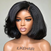 Put on & Go Side Part Short Layered Bob With Kinky Edges Wig