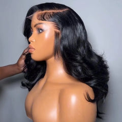 Natural Black Body Wave 13��4 Lace Frontal Human Hair Wig