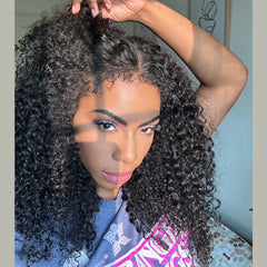 Ventilated Realistic Curly With Kinky Edges Lace Wig