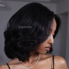 Put on & Go Layered Wavy Bob Pre Cut Lace Closure Wig