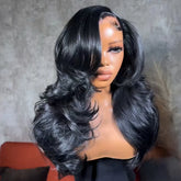 Natural Black Body Wave 13��4 Lace Frontal Human Hair Wig