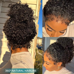 360 Lace Curly Invisible Strap With Curly Edges Wig