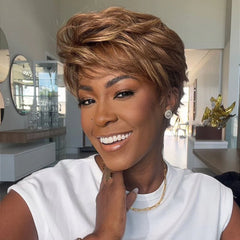 Put on & Go Versatile Honey Blonde Pixie Cut Wig