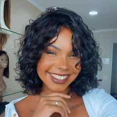 Short Bob Wave 13��4 Lace Front Human Hair Wig