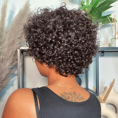 Ultra Natural Lightweight Short Curly Bouncy Wig With Bangs