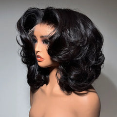 Natural Black Bouncy Loose Wave 13��4 Lace Front Wig