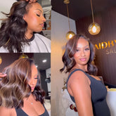 Blonde Mix Brown Highlight Body Wave 13��4 Lace Frontal Human Hair Wig