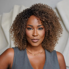 Put On & Go Short Ombre Dark Brown Curly Wig