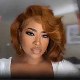 Put On ��� Go Ginger Orange Glueless Body Wave Bob 13x4 Lace Front Wig