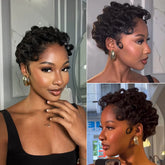 Full Lace Curly Texture Short Pixie Cut Human Hair Wig