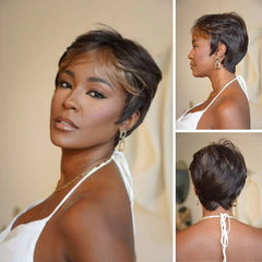 Put on & Go Honey Blonde Pixie Cuts Wig