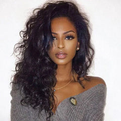 Glueless Natural Wavy 13X4 Lace Front Wig 100% Human Hair