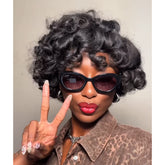 Put On ��� Go Short Bouncy Loose Curly Pixie Cut Glueless Wig With Bangs
