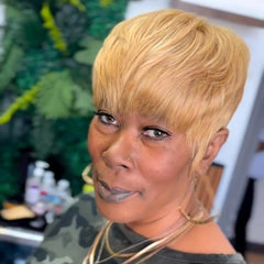 Put on & Go Layered Cut Blonde Pixie Hair Wig