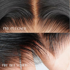Short Blonde Highlights Glueless Pixie Curly Lace Closure Wig