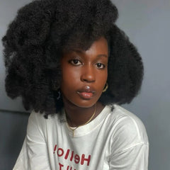 Afro Kinky Curly With 4C Edges 5x5 Lace Front Wig
