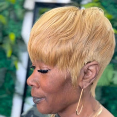 Put on & Go Layered Cut Blonde Pixie Hair Wig