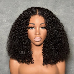 Put On & Go Virgin Hair Kinky Curly 5x5 Lace Closure Wig
