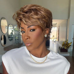 Put on & Go Versatile Honey Blonde Pixie Cut Wig