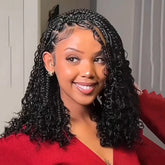 Full Lace Knotless Bohemian Braided Curls Invisi Drawstring Wig