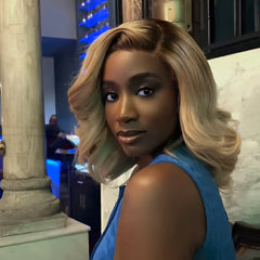 613 Blonde Body Wave Bob With Brown Root 13x4 Lace Front Wig