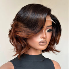 Elegant Ombre Color Loose Wave 5x5 Glueless Closure Lace Wig