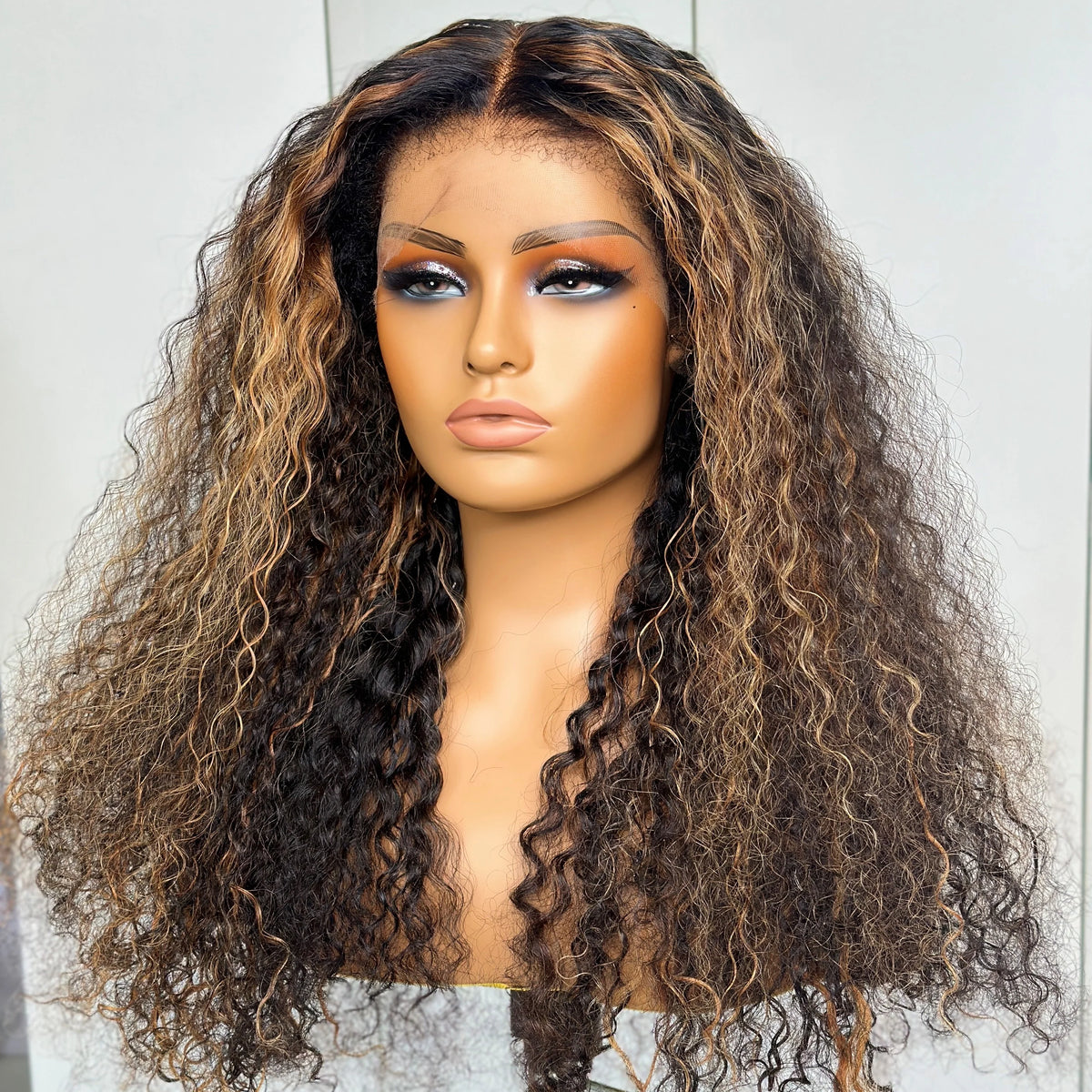 Highlight Brown HD Lace Frontal With Kinky Edges  Wig