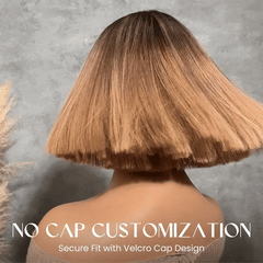 Ash Blonde Highlights Adjustable Cap Virgin Hair Bob HD Lace Wig