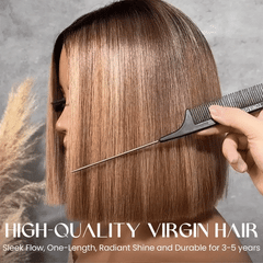 Ash Blonde Highlights Adjustable Cap Virgin Hair Bob HD Lace Wig