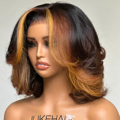 Wig Combo 4-Honey Blonde Highlights Wig+Ombre Curly Wig