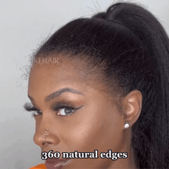 Natural 360 Lace Frontal With Kinky Edges Wig