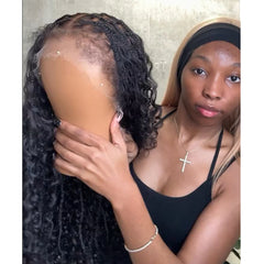 Tangleless Full Lace Bohemian Braided Curls Invisi Drawstring Wig With 4c Hybrid Hairline