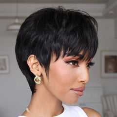 ILIKEHAIR Pixie Cut Glueless Wig with Bangs