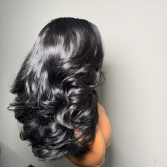Natural Black Body Wave 13��4 Lace Frontal Human Hair Wig