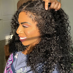 Ventilated Realistic Curly 13x4 Lace Frontal With Curly Edges Wig