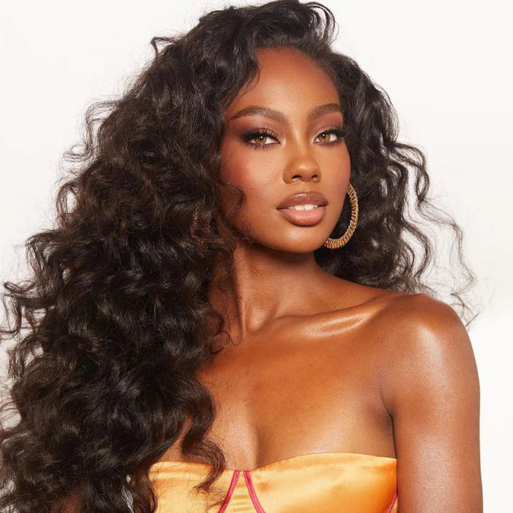 Loose Deep Wave 13x4 Lace Front Wig Natural Crimps Curls Natural Hairline Glueless Wig
