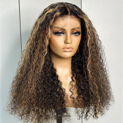 Highlight Brown HD Lace Frontal With Kinky Edges  Wig