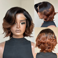 Elegant Ombre Color Loose Wave 5x5 Glueless Closure Lace Wig
