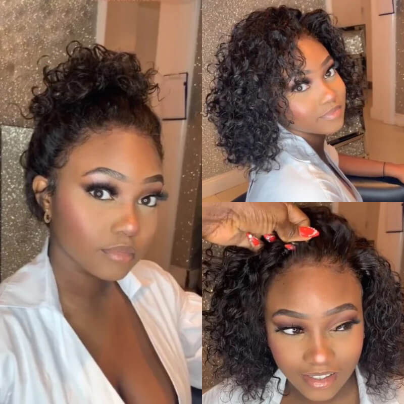 Glueless Lace Short Kinky Curly Wig
