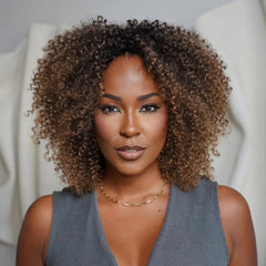 Put On & Go Short Ombre Dark Brown Curly Wig