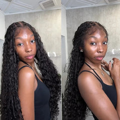 Tangleless Full Lace Bohemian Braided Curls Invisi Drawstring Wig With 4c Hybrid Hairline