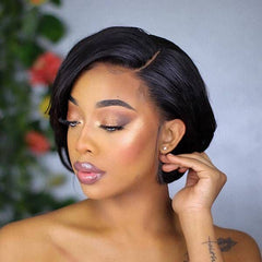Put on And Go Celebrity Style Short Cut Side Part Bob Wig