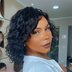 Short Bob Wave 13��4 Lace Front Human Hair Wig