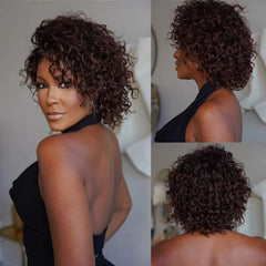Wig Combo 4-Honey Blonde Highlights Wig+Ombre Curly Wig